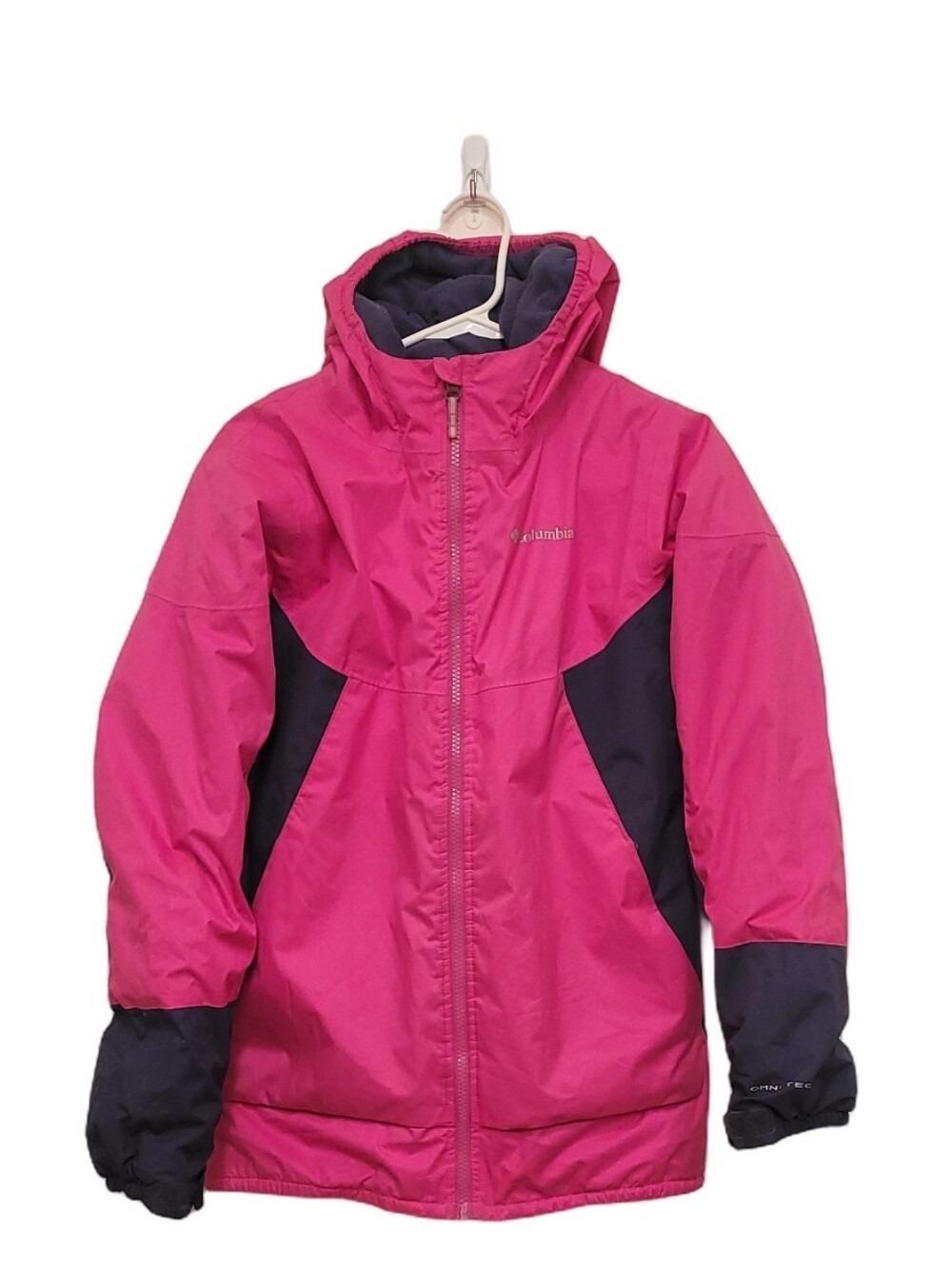 Columbia Girls' Snow Problem Waterproof Insulated Ski/Winter Jacket Pink/Navy Lg